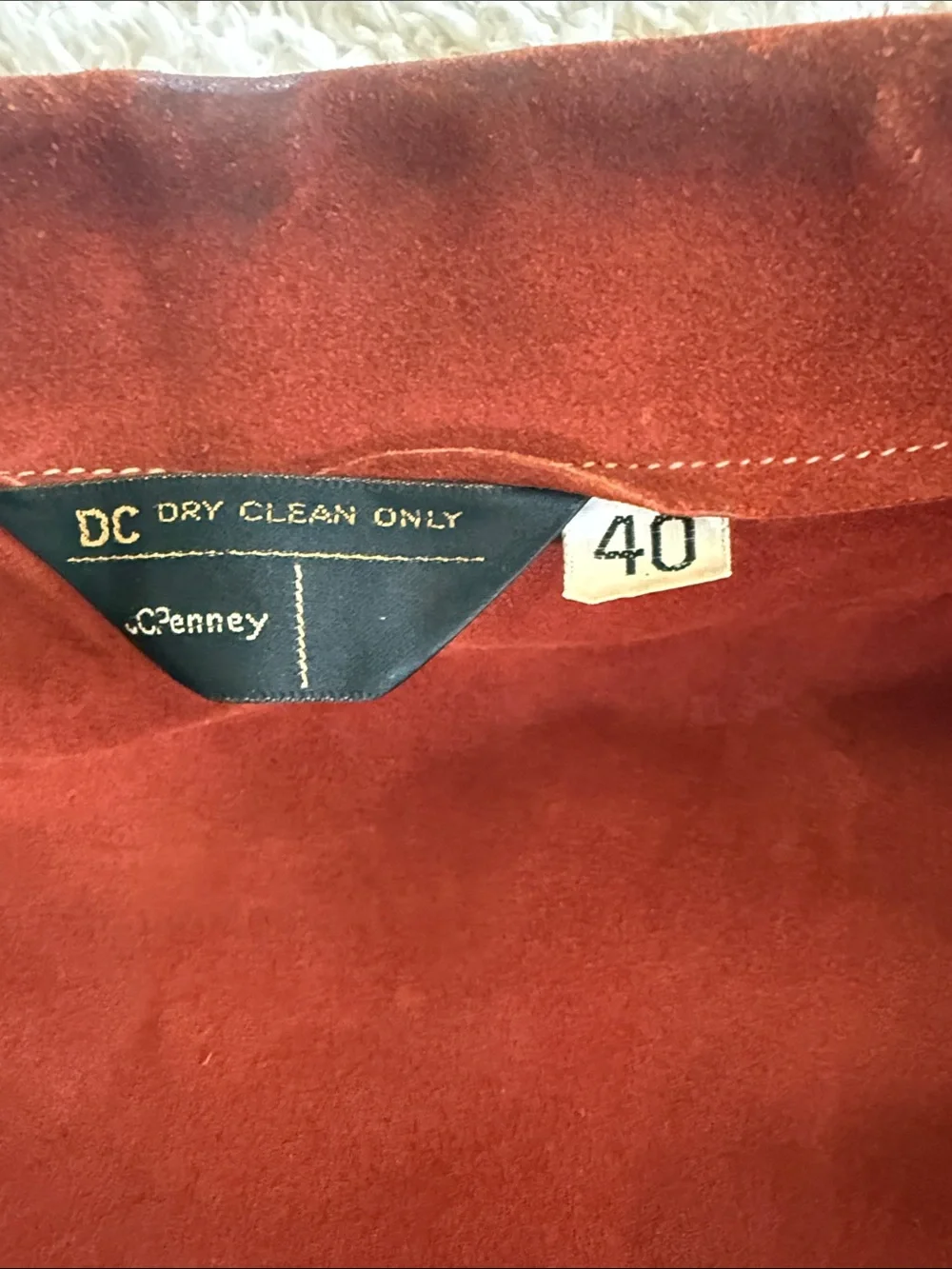 Vintage Rust Suede Button-Front Jacket